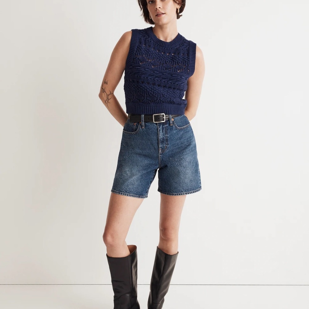 Madewell Cotton Alpaca Blue Sweater Vest